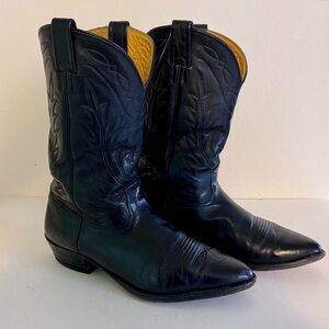 Bottes De Cowboy Nocona Vintage En Peau De Python Bleu - Taille US 12 D (large) - Fabriqué Aux USA - Reconditionnées